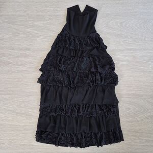 Elegant Black Ruffled Tank Top